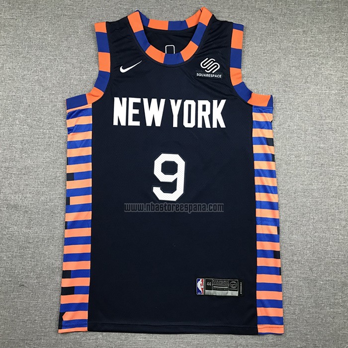 Camiseta New York Knicks RJ Barrett NO 9 Ciudad Edition 2019-20 Azul